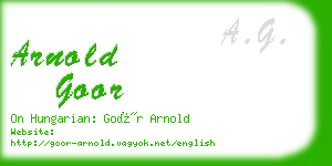 arnold goor business card